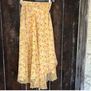 Miguelina x Bergdorf Goodman Silk Wrap Midi Skirt